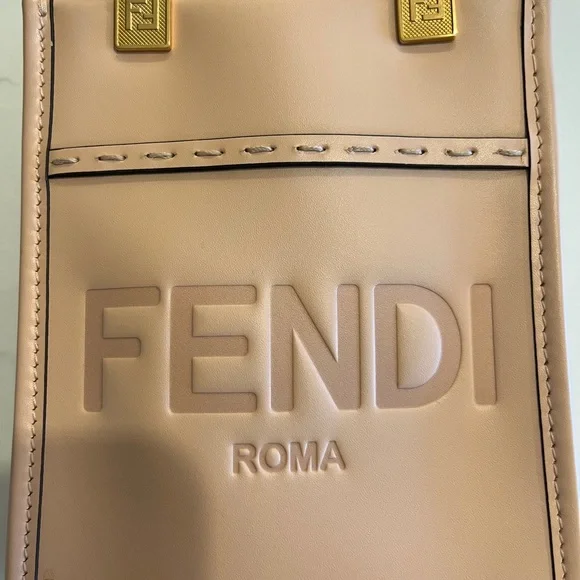 100% Authentic Fendi Pink Tortoishell Mini Sunshine Top Handle Crossbody Bag - Picture 6 of 11